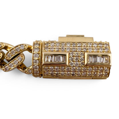 14k Yellow Gold Miami Cuban Link Diamond 9.4mm 7" Bracelet 3.20ctw I I1-I2 42.1g