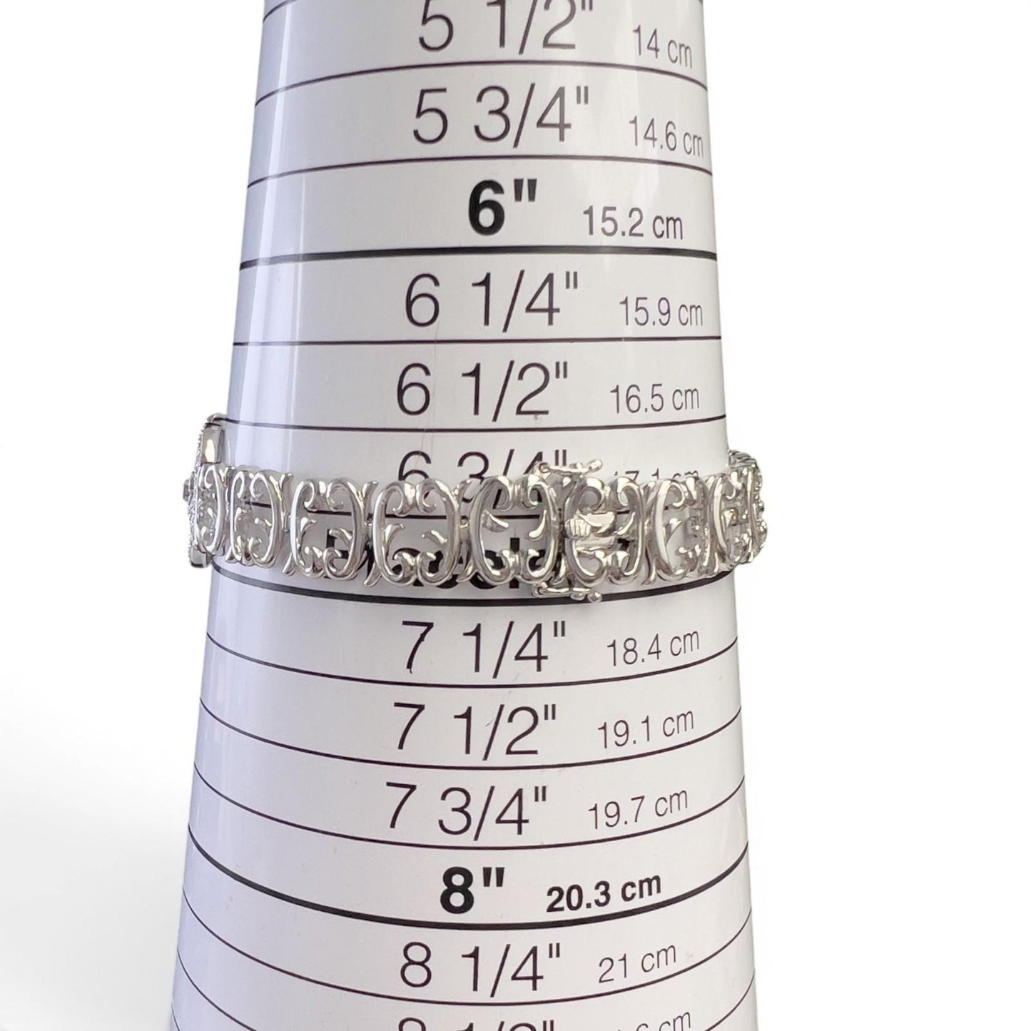 Vintage 14k White Gold Diamond Floral Station Bracelet 2.00ctw H SI2 7" 21.0g
