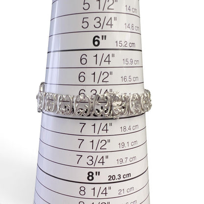 Vintage 14k White Gold Diamond Floral Station Bracelet 2.00ctw H SI2 7" 21.0g