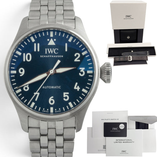 IWC Big Pilot IW329303 Steel Blue Dial 43mm Automatic Watch + STRAPS BOX PAPERS
