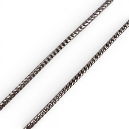 14k White Gold Franco Link 3.75mm Boxy Cuban Chain Necklace 24" 49.4g