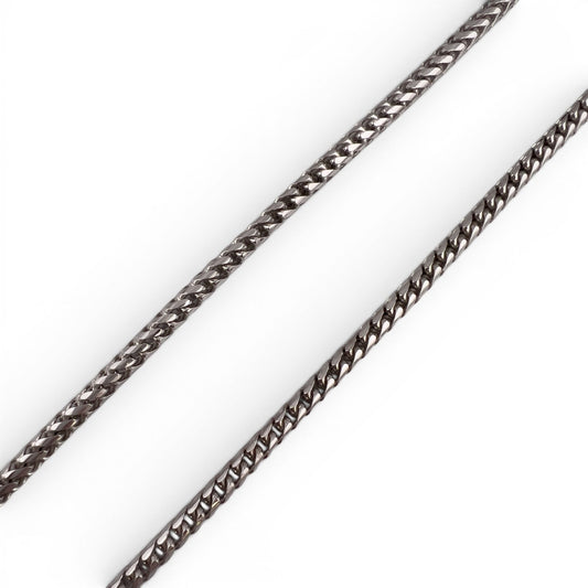 14k White Gold Franco Link 3.75mm Boxy Cuban Chain Necklace 24" 49.4g