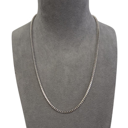 14k White Gold Franco Link 3.75mm Boxy Cuban Chain Necklace 24" 49.4g
