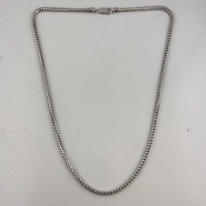 14k White Gold Franco Link 3.75mm Boxy Cuban Chain Necklace 24" 49.4g