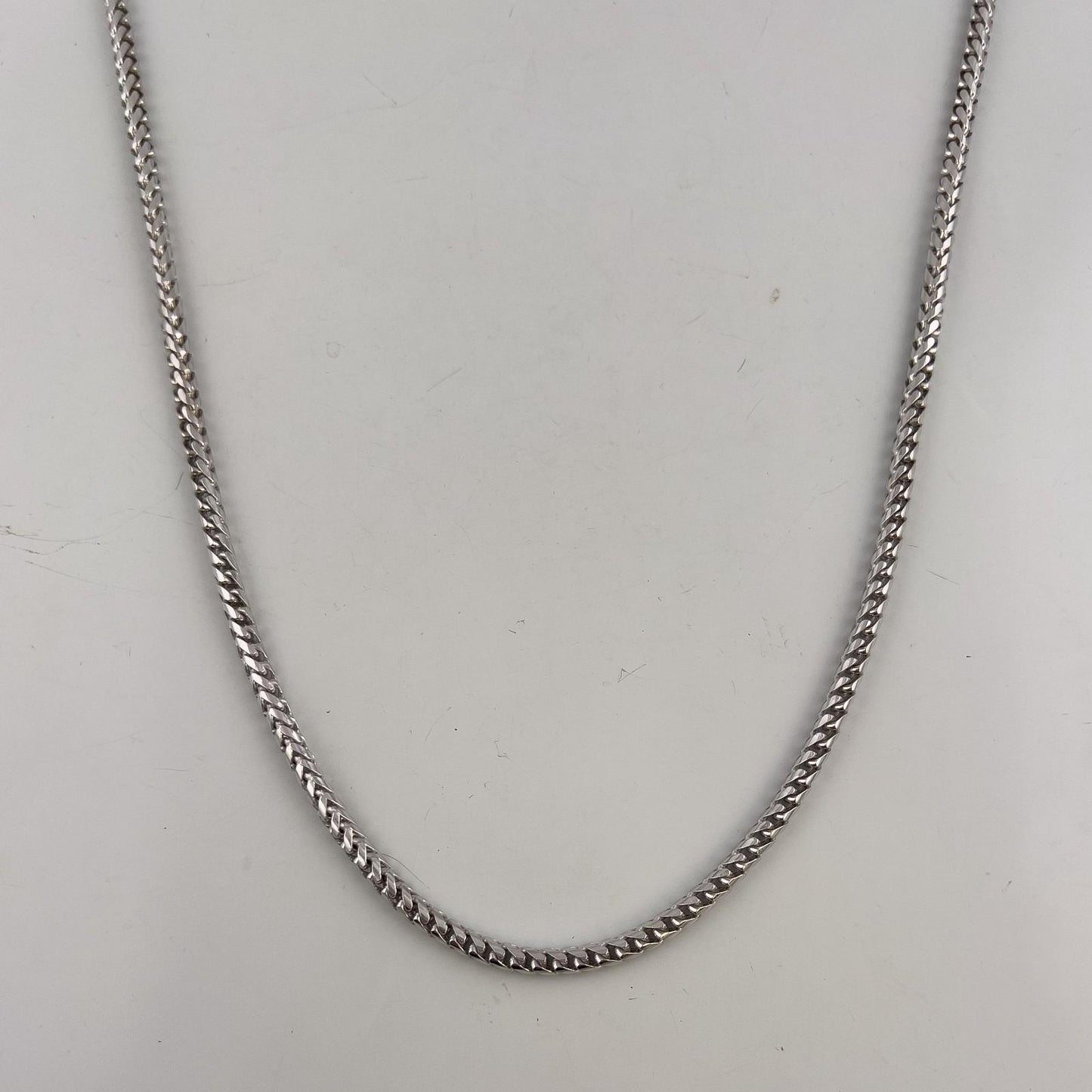 14k White Gold Franco Link 3.75mm Boxy Cuban Chain Necklace 24" 49.4g