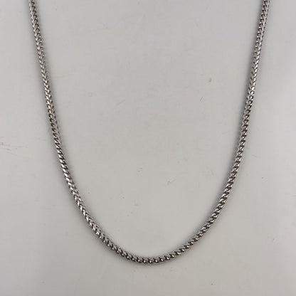14k White Gold Franco Link 3.75mm Boxy Cuban Chain Necklace 24" 49.4g