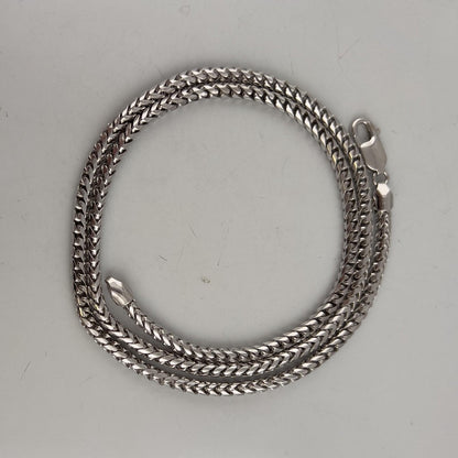14k White Gold Franco Link 3.75mm Boxy Cuban Chain Necklace 24" 49.4g