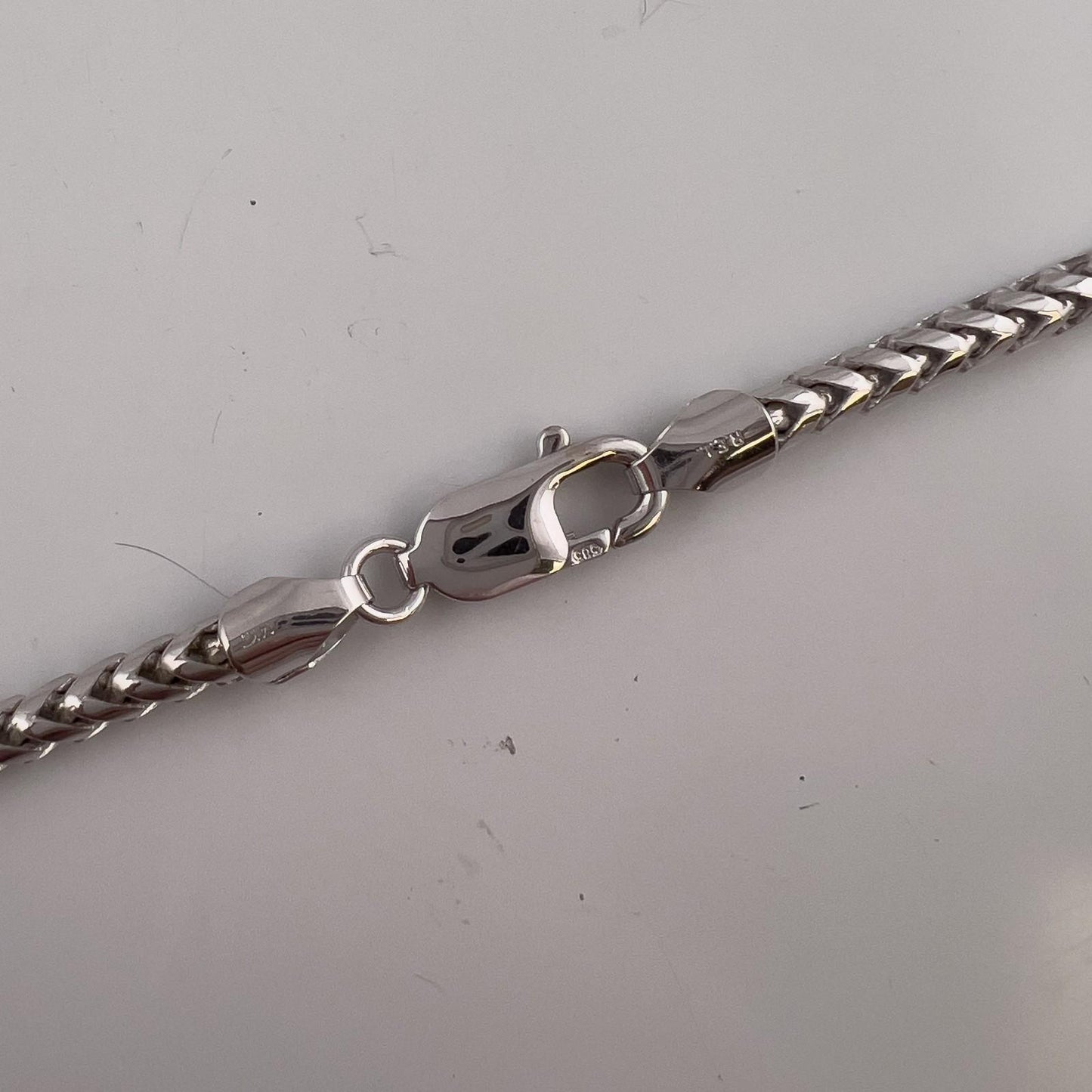 14k White Gold Franco Link 3.75mm Boxy Cuban Chain Necklace 24" 49.4g