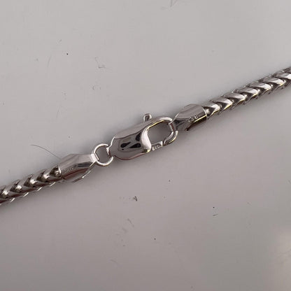 14k White Gold Franco Link 3.75mm Boxy Cuban Chain Necklace 24" 49.4g