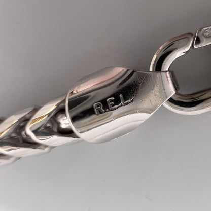 14k White Gold Franco Link 3.75mm Boxy Cuban Chain Necklace 24" 49.4g