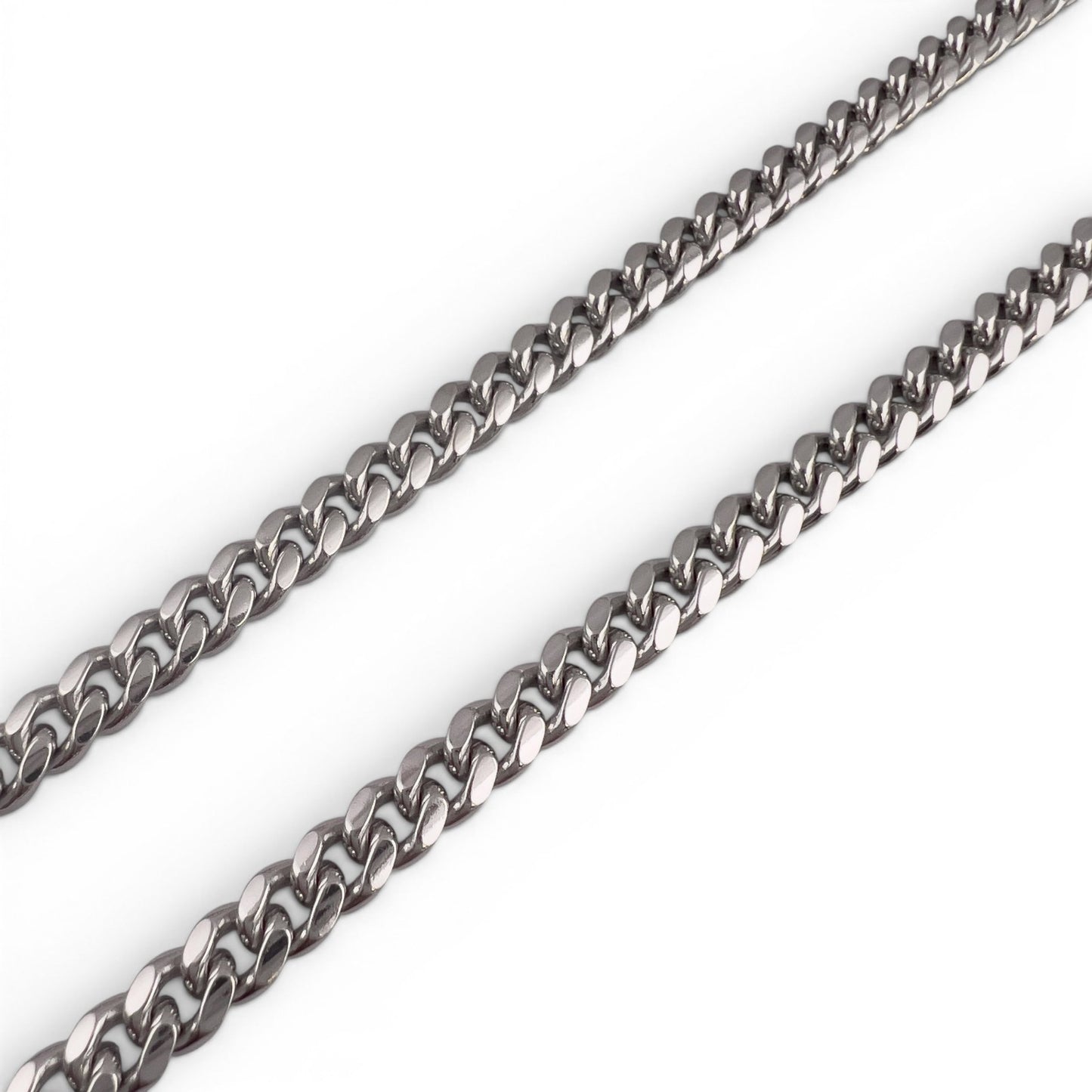 14k White Gold Cuban Link 5.00mm Chain Double Safety Lock Necklace 20" 42.6g