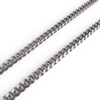 14k White Gold Cuban Link 5.00mm Chain Double Safety Lock Necklace 20" 42.6g