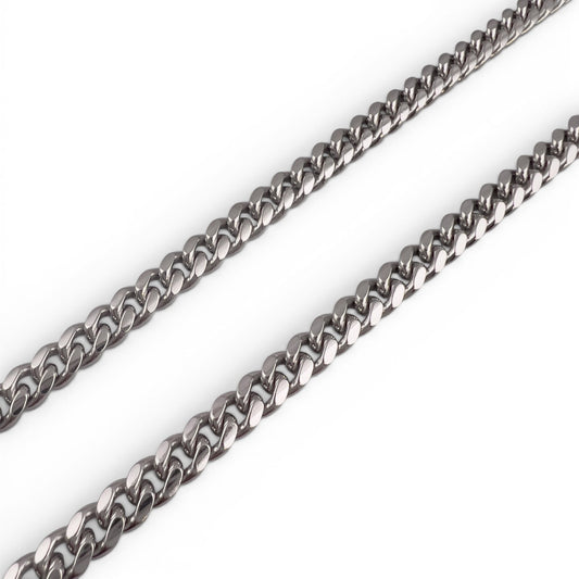 14k White Gold Cuban Link 5.00mm Chain Double Safety Lock Necklace 20" 42.6g