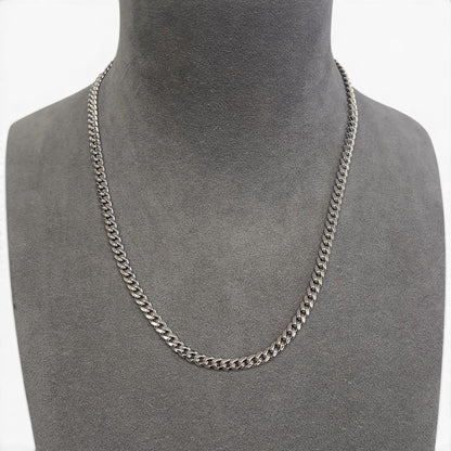14k White Gold Cuban Link 5.00mm Chain Double Safety Lock Necklace 20" 42.6g