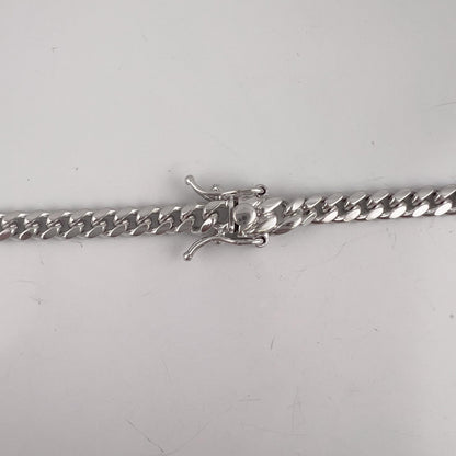 14k White Gold Cuban Link 5.00mm Chain Double Safety Lock Necklace 20" 42.6g