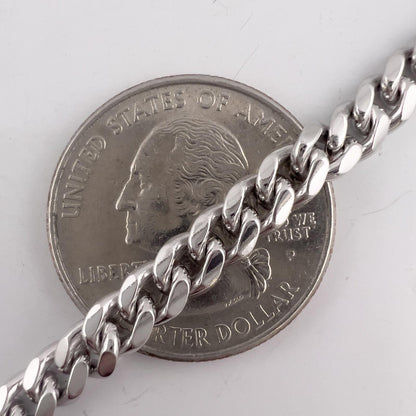 14k White Gold Cuban Link 5.00mm Chain Double Safety Lock Necklace 20" 42.6g