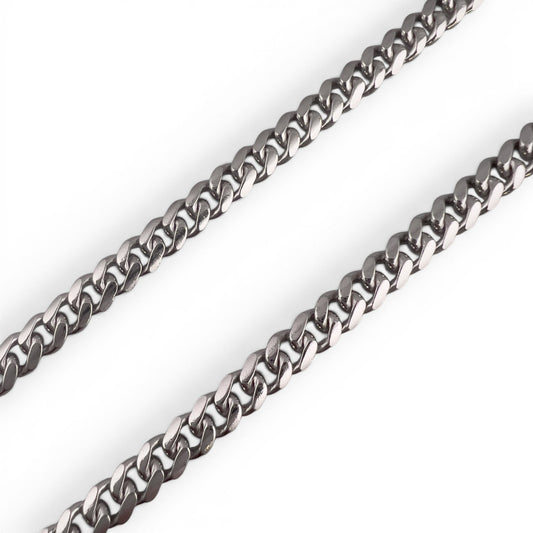 14k White Gold Cuban Link 4.40mm Chain Lobster Clasp Necklace 21" 22.6g