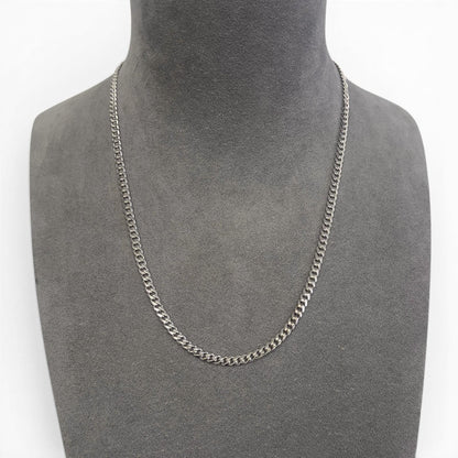 14k White Gold Cuban Link 4.40mm Chain Lobster Clasp Necklace 21" 22.6g