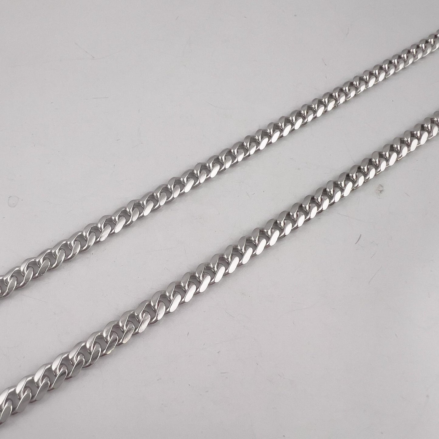 14k White Gold Cuban Link 4.40mm Chain Lobster Clasp Necklace 21" 22.6g