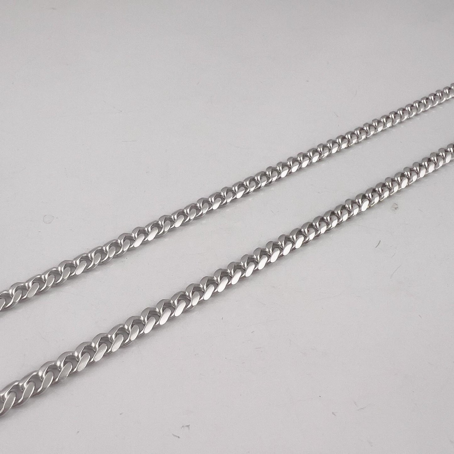 14k White Gold Cuban Link 4.40mm Chain Lobster Clasp Necklace 21" 22.6g