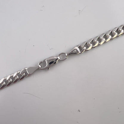 14k White Gold Cuban Link 4.40mm Chain Lobster Clasp Necklace 21" 22.6g