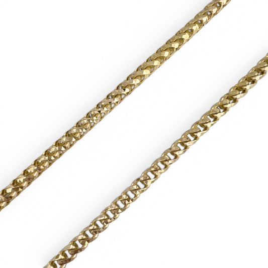 14k Yellow Gold Diamond Cut Franco Link 4.7mm Chain Push Lock Necklace 26" 44.2g