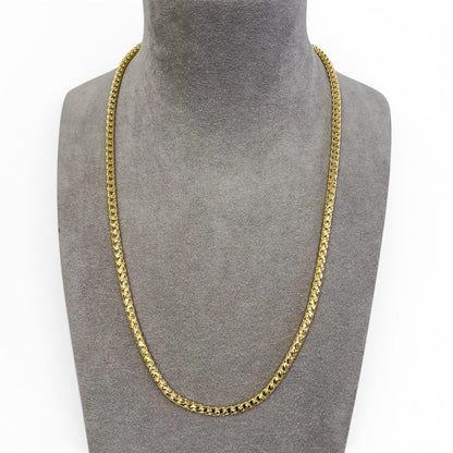 14k Yellow Gold Diamond Cut Franco Link 4.7mm Chain Push Lock Necklace 26" 44.2g