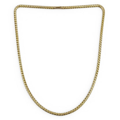 14k Yellow Gold Diamond Cut Franco Link 4.7mm Chain Push Lock Necklace 26" 44.2g