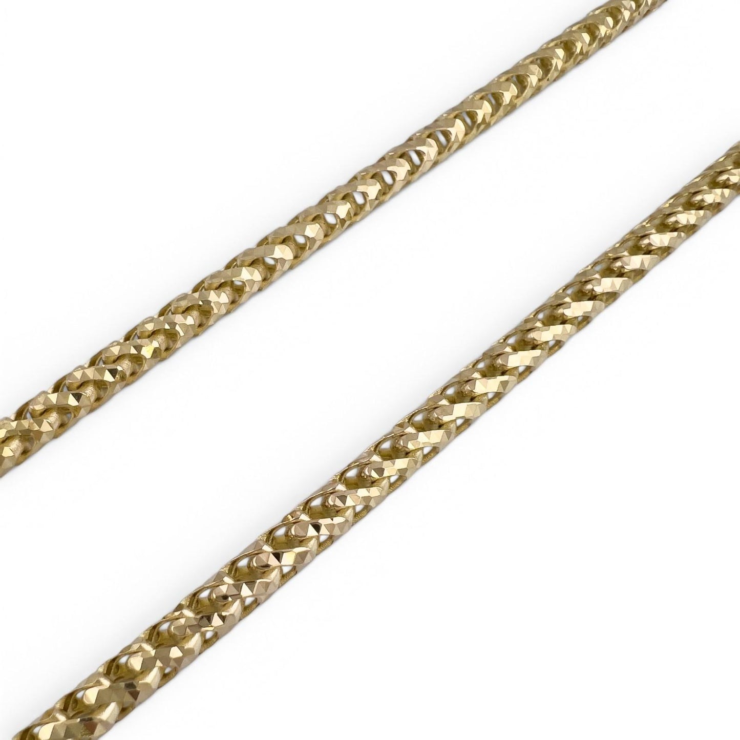 14k Yellow Gold Diamond Cut Franco Link 4.7mm Chain Push Lock Necklace 26" 44.2g