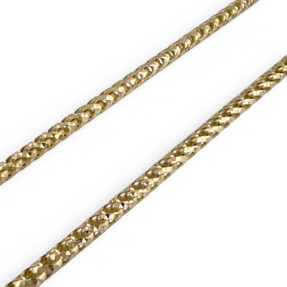 14k Yellow Gold Diamond Cut Franco Link 4.7mm Chain Push Lock Necklace 26" 44.2g
