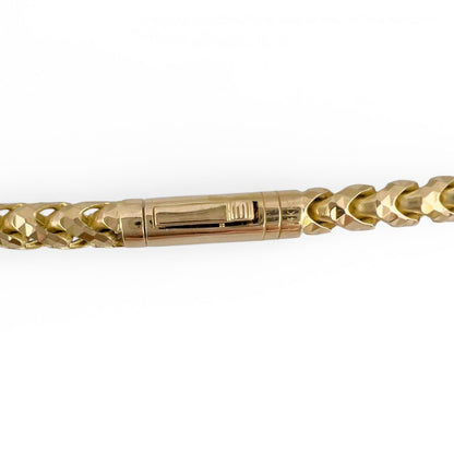 14k Yellow Gold Diamond Cut Franco Link 4.7mm Chain Push Lock Necklace 26" 44.2g