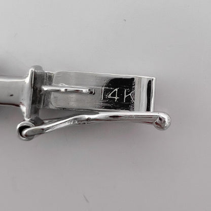 14k White Gold Round Diamond Bar & Station Tennis Bracelet 0.85ctw H SI2 7.00"