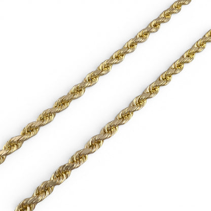 14k Yellow Gold Rope Chain 3.70mm Link Necklace 26" 34.8g