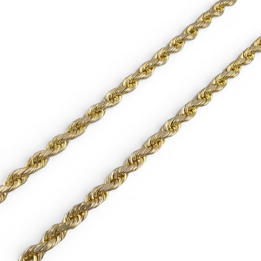 14k Yellow Gold Rope Chain 3.70mm Link Necklace 26" 34.8g