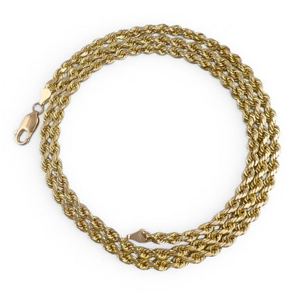14k Yellow Gold Rope Chain 3.70mm Link Necklace 26" 34.8g