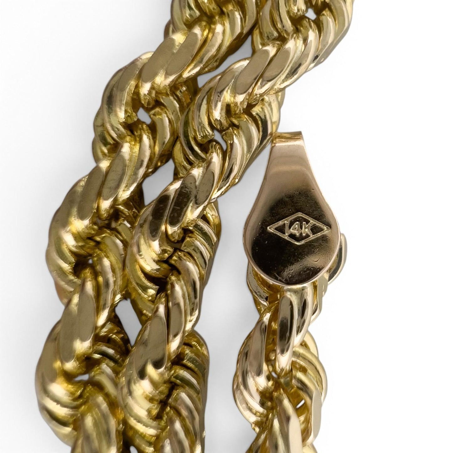 14k Yellow Gold Rope Chain 3.70mm Link Necklace 26" 34.8g