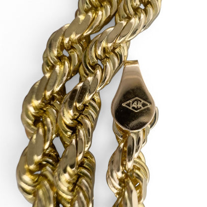 14k Yellow Gold Rope Chain 3.70mm Link Necklace 26" 34.8g