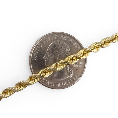 14k Yellow Gold Rope Chain 3.70mm Link Necklace 26" 34.8g