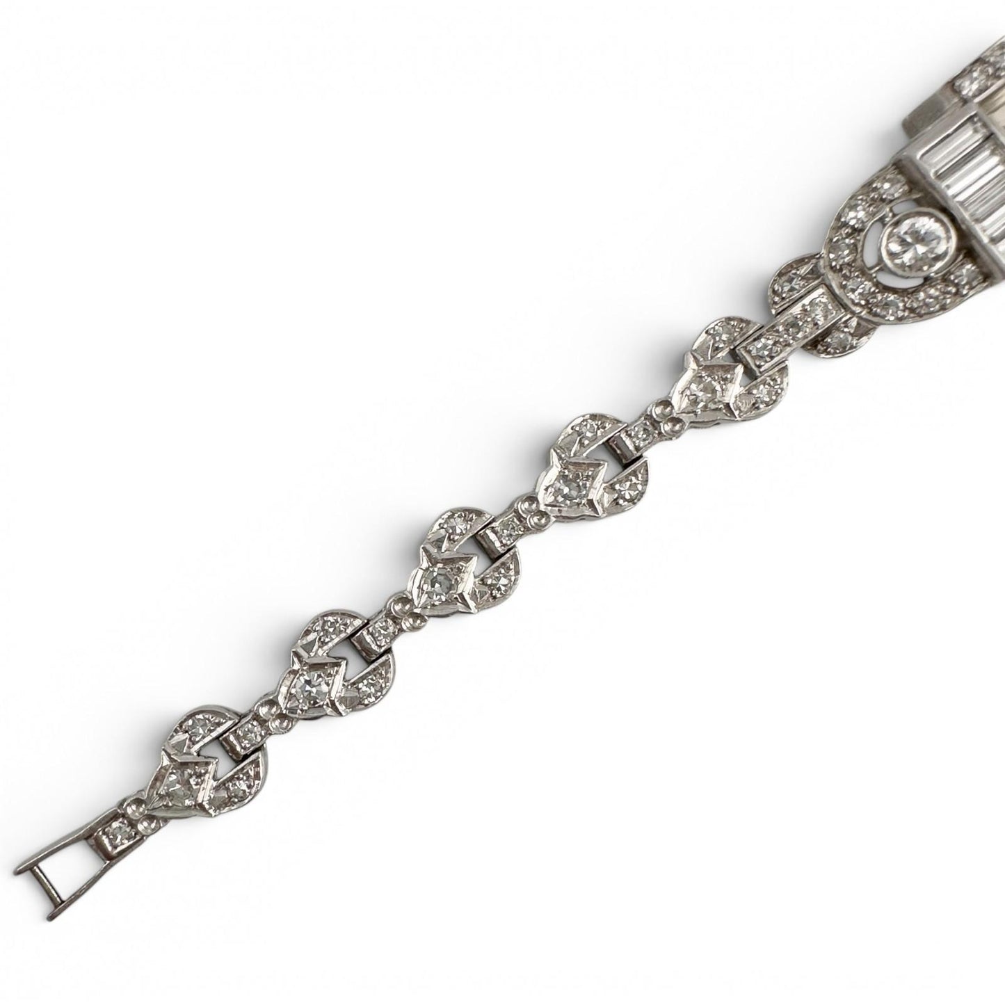 Hamilton Platinum Diamond 14mm Ladies Rectangular Cocktail Dress Watch 1.96ctw