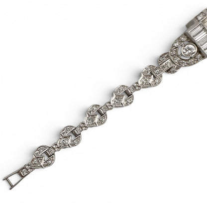 Hamilton Platinum Diamond 14mm Ladies Rectangular Cocktail Dress Watch 1.96ctw