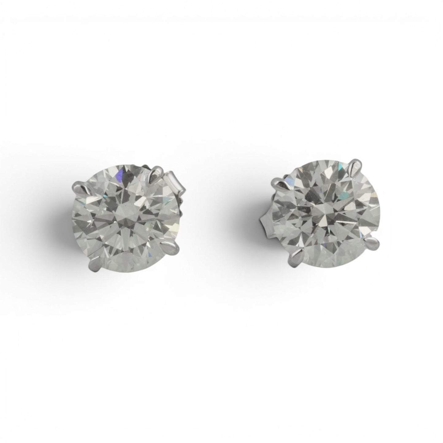 IGI 14k White Gold Lab Grown Diamond Stud Earrings 4.08tw E VS1