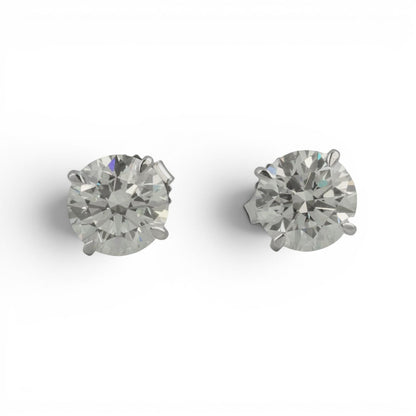 IGI 14k White Gold Lab Grown Diamond Stud Earrings 4.08tw E VS1