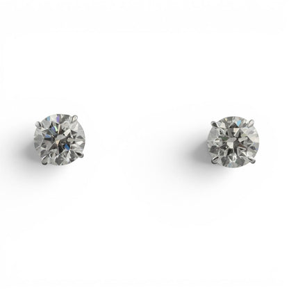 IGI 14k White Gold Lab Grown Diamond Stud Earrings 4.08tw E VS1