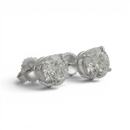 IGI 14k White Gold Lab Grown Diamond Stud Earrings 4.08tw E VS1