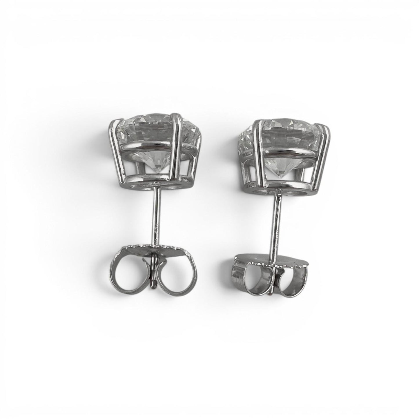 IGI 14k White Gold Lab Grown Diamond Stud Earrings 4.08tw E VS1