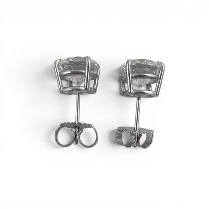 IGI 14k White Gold Lab Grown Diamond Stud Earrings 4.08tw E VS1