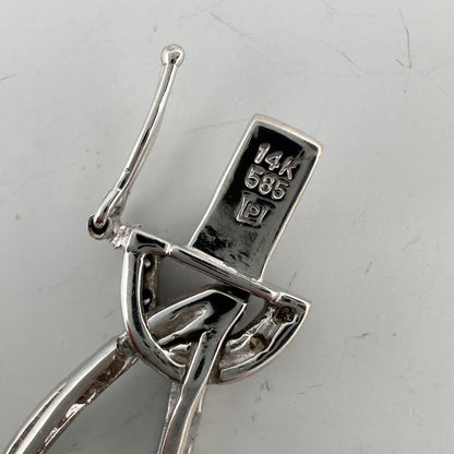 14k White Gold Diamond Teardrop Link Station Bracelet 1.62ctw H SI1-SI2 7.00"