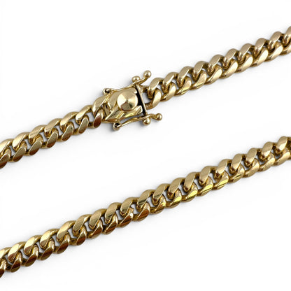 14k Yellow Gold Miami Cuban Link 6.7mm Chain Hidden Box Clasp Necklace 23" 56.9g