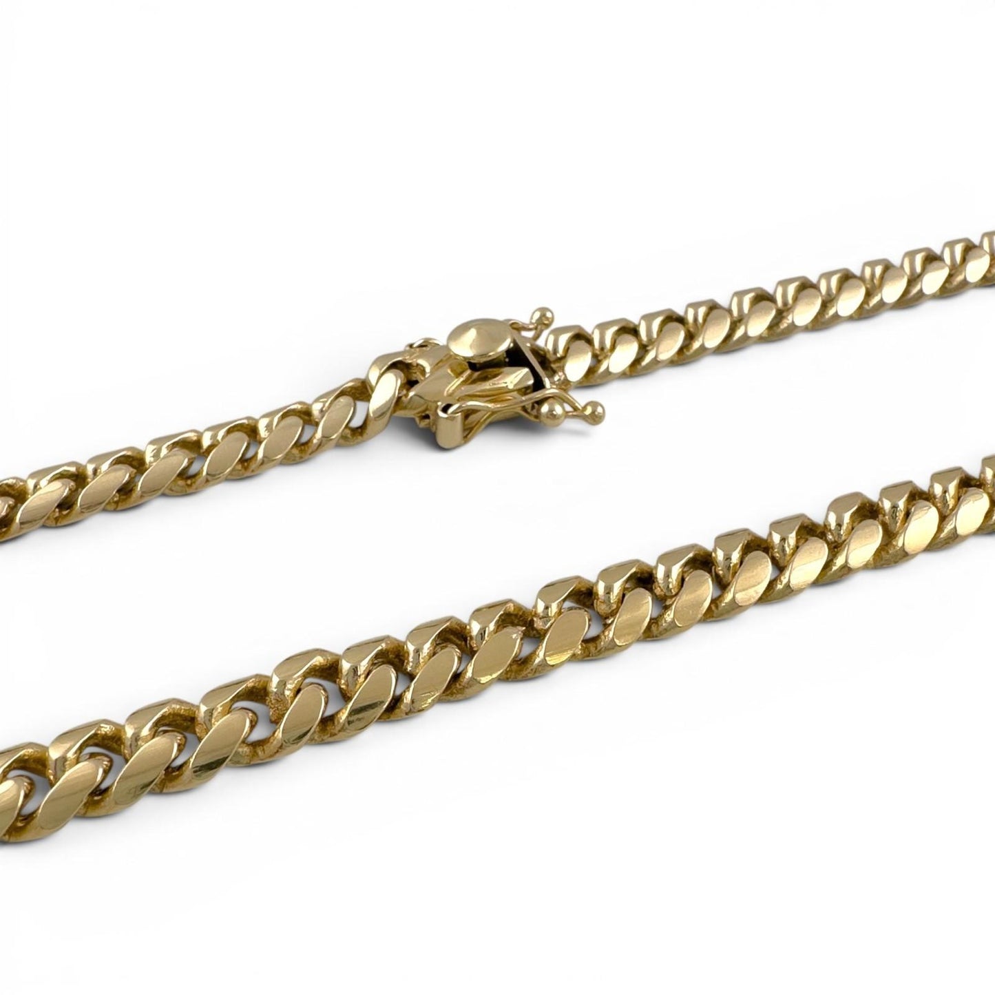 14k Yellow Gold Miami Cuban Link 6.7mm Chain Hidden Box Clasp Necklace 23" 56.9g