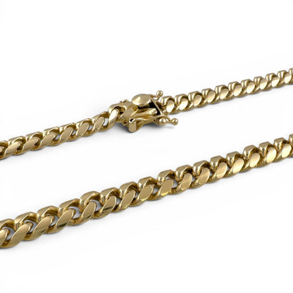 14k Yellow Gold Miami Cuban Link 6.7mm Chain Hidden Box Clasp Necklace 23" 56.9g